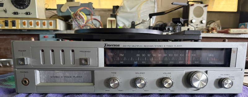 Emerson AM-FM Multiplex Receiver Stereo 8 Track Player, Model M-2100A gallery