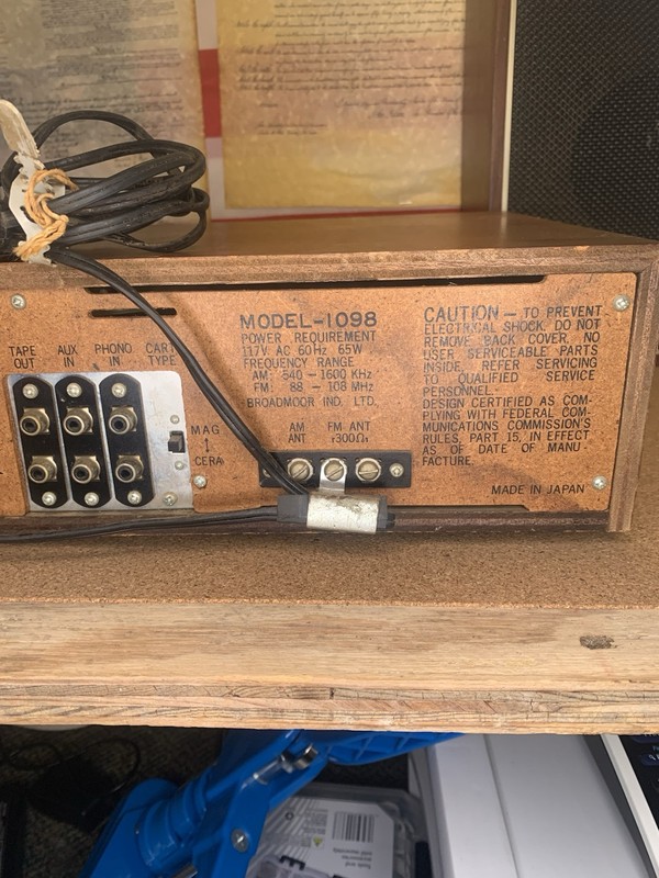 1970's "The Broadmoor" Wood Stereo Receiver & 8 Track Tape Player, and Speakers gallery