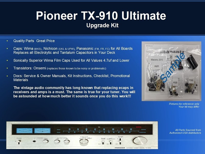 Pioneer TX-910 Tuner Ultimate Restoration Kit – Wima, OnSemi, Nichicon