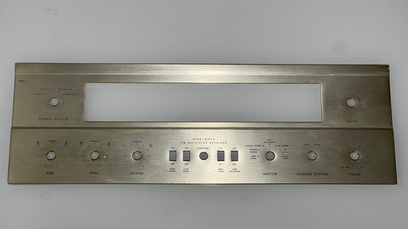 Vintage Fisher 500C Stereo Tube Receiver Faceplate – Original