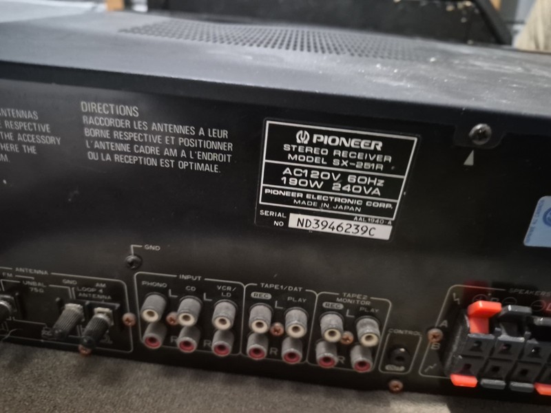 Vintage 1990s Pioneer SX-251R Stereo AM/FM Receiver tested No Remote gallery