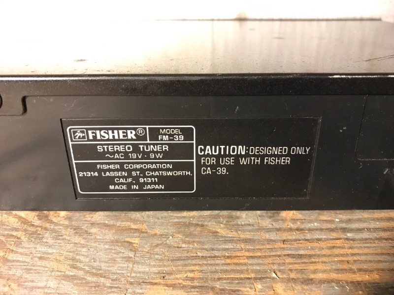 Studio Standard By Fisher AM/FM Stereo Synthetizer Tuner FM-39 gallery