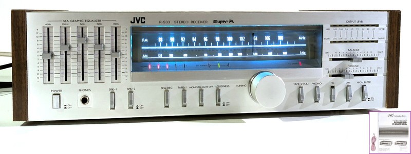 🔥【PRO SERVICE】JVC R-S33 80W Receiver w 5-Band EQ!Phono~PICK LED COLOR💥GUARANTY