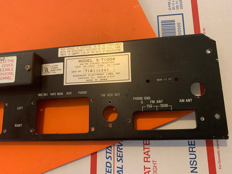Sherwood S-7100A Vintage Stereo Receiver Parting Out Outputs and Rear Panel