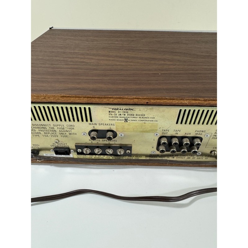 Vintage Realistic STA-20 Receiver Tuner Amplifier Tested Working Read gallery