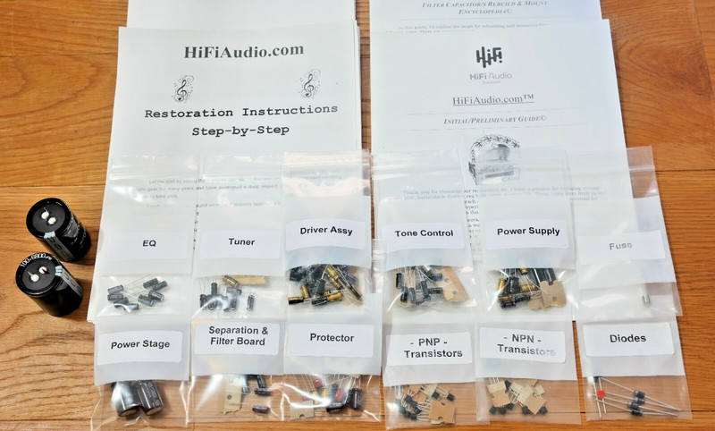 Sansui QRX-3500 rebuild restoration recap upgrade kit repair filter capacitor gallery