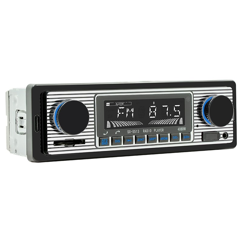 Dirkoercy Classic Single Din Car Radio Bluetooth Car Stereo Fm Radio Receiver