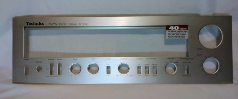 Vintage Technics SA-303 Stereo Receiver parting out faceplate with Glass NICE