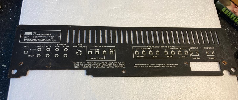 Sansui Stereo Receiver 331 back cover