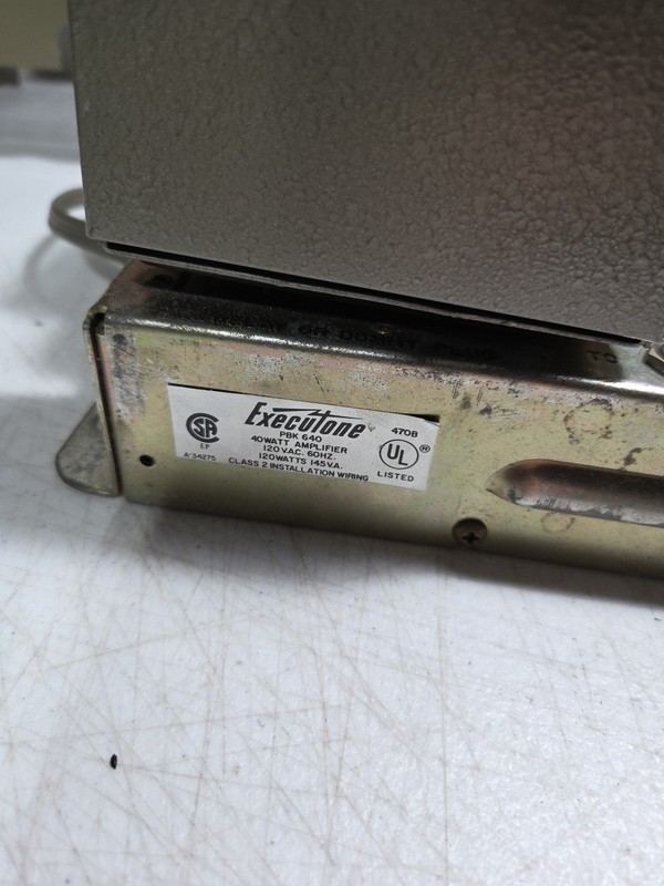 Vintage Executone PBK 640 Amplifier Unit 40W 120VAC 60Hz Class 2 gallery