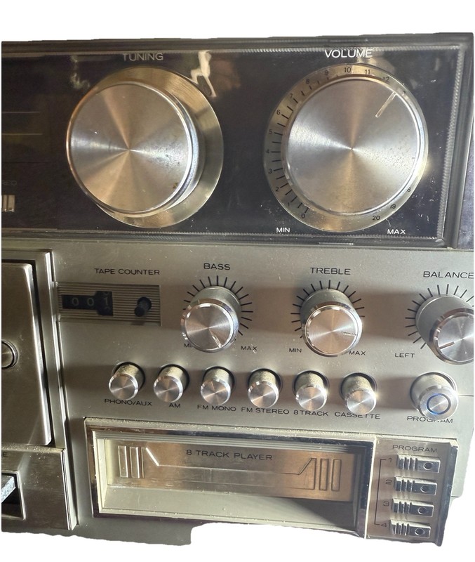 Vintage YORX M2683 AM / FM Multiplex 8 Track Player Dual Cassette Recorder/ Play gallery