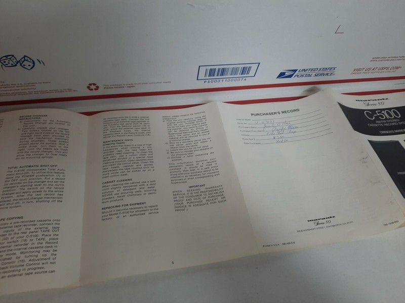 MARANTZ SERIES 80 OWNERS MANUAL ORIGINAL gallery