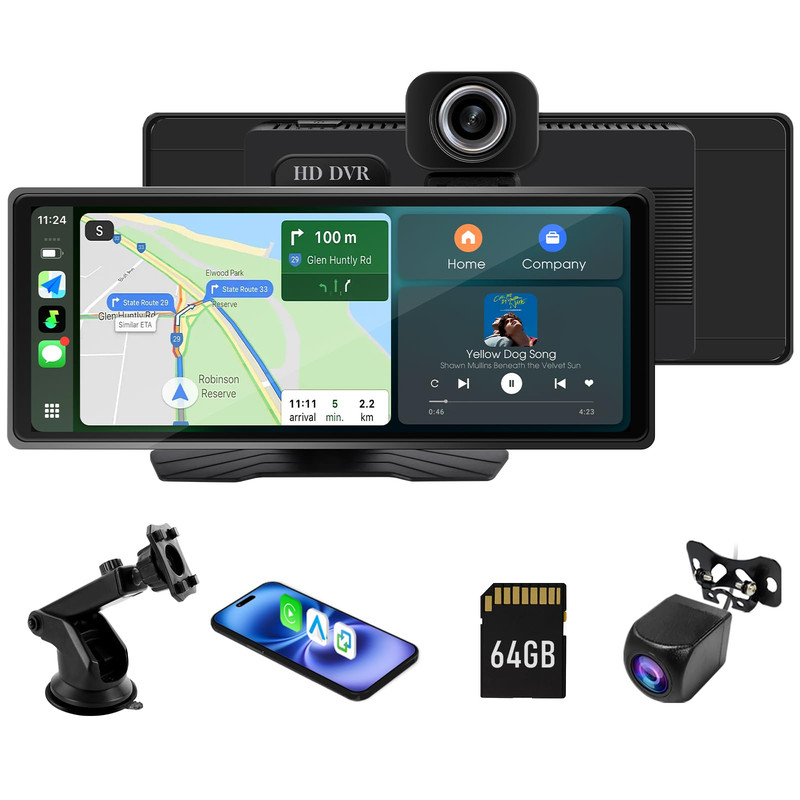 Haudio 9.3 Portable Wireless Carplay Touch Screen Plug Play Carplay Screen For