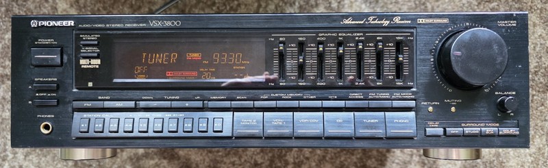 Pioneer VSX-3800 Stereo Receiver Graphic EQ Dolby Surround Parts Repair