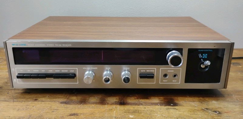 TELEDYNE RA-632 STEREO FM/AM RECEIVER/QUAD CONTROL/SUPER RARE/PARTS OR REPAIR