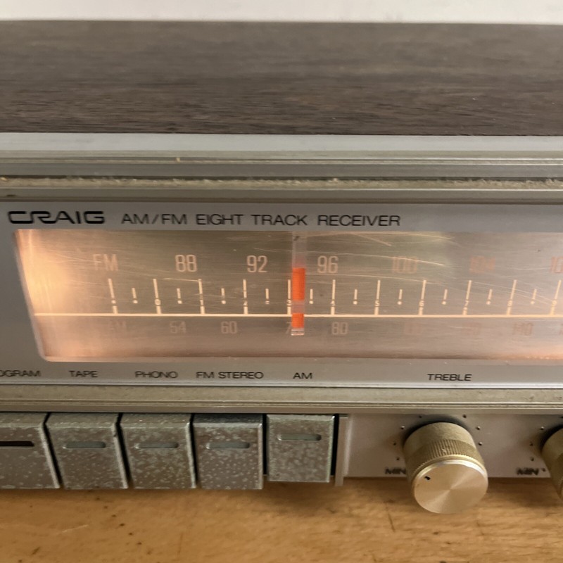 CRAIG H300 AM/FM Stereo 8-Track Receiver - Vintage - Untested- As Is - W/ 1 Tape gallery