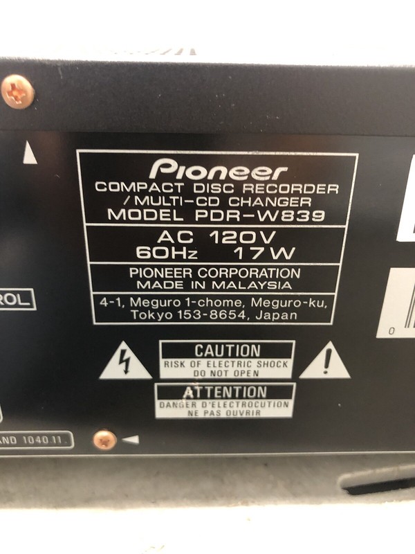 pioneer pdr-w839 for parts , needs repair gallery