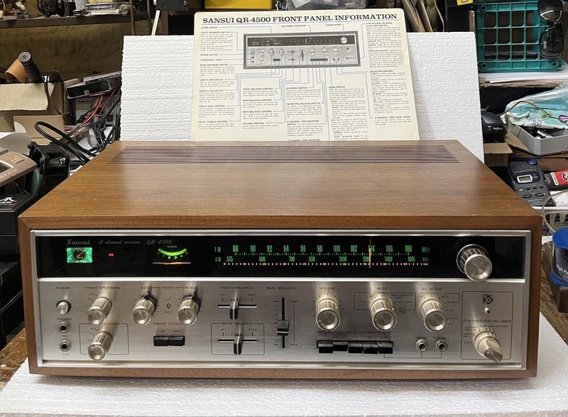 Vtg Sansui QR-4500 Quad 4 Channel Stereo Receiver Woodgrain Sold As Is @read@