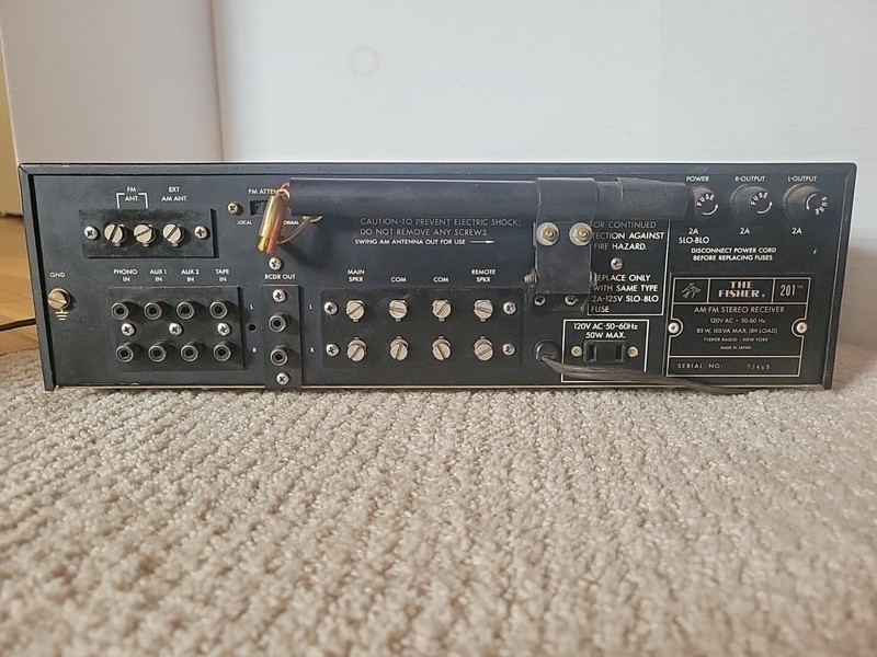 Vintage Fisher 201 Futura Series AM/FM Stereo Receiver Made In JAPAN 85w 8 ohms gallery