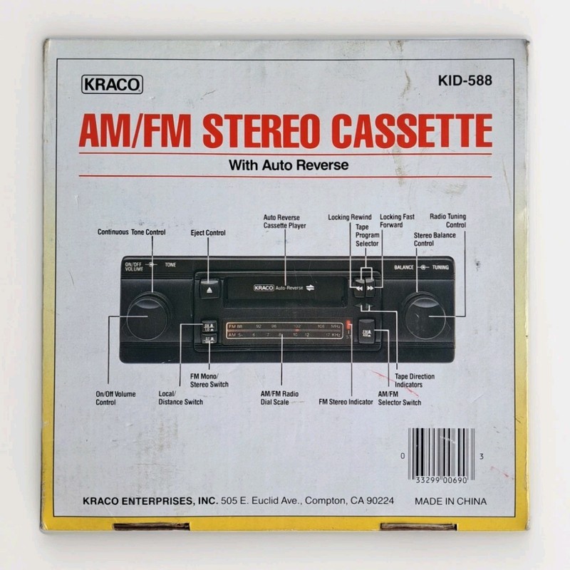 Karco AM/FM Stereo Cassette With Auto Reverse KID-B588G gallery