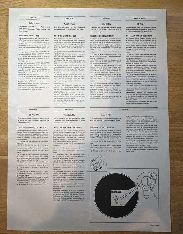 Vintage Rotel RP-400 Stereo Belt Drive Turntable Owners Manual Printed In Japan gallery