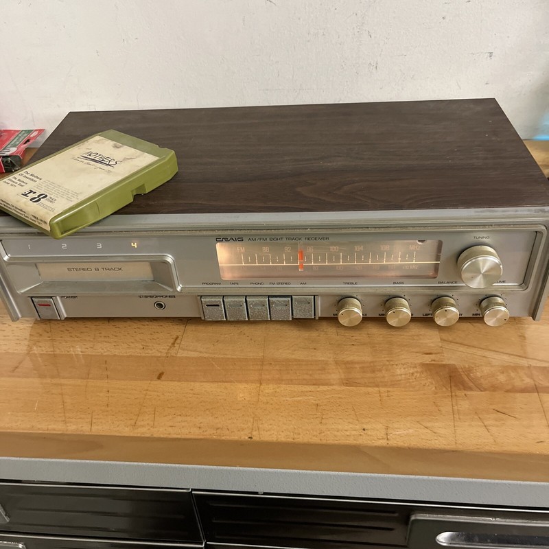 CRAIG H300 AM/FM Stereo 8-Track Receiver - Vintage - Untested- As Is - W/ 1 Tape