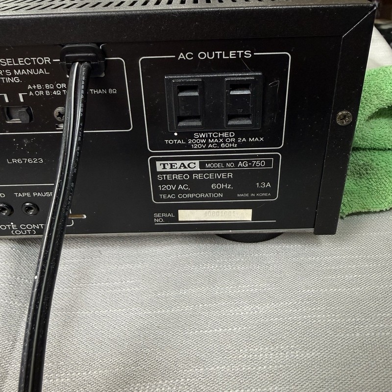 TEAC AG-750 Stereo Receiver AM/FM Phono Tested Works Read Description gallery