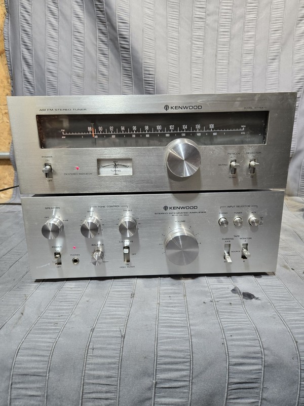 Vintage Kenwood KA-3500+KT-5300, 40W AM/FM Combo 1977 Cleaned Works Well