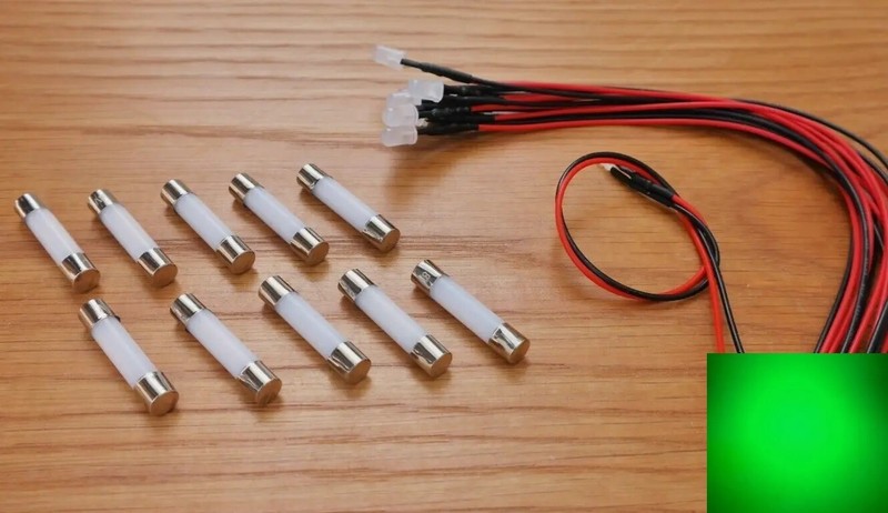 Sansui QRX-6500 receiver replacement front LED lamps bulbs lights kit set GREEN