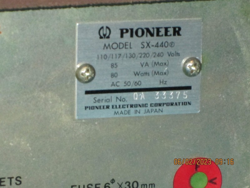 Vintage Pioneer SX-440 AM/FM Stereo Receiver (1969-71) gallery
