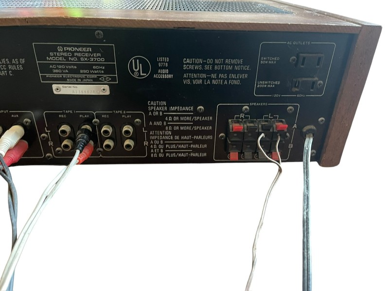 Vintage 1980 Pioneer SX-3700 AM/FM Stereo Receiver 290W AC 120V 60Hz 360VA gallery