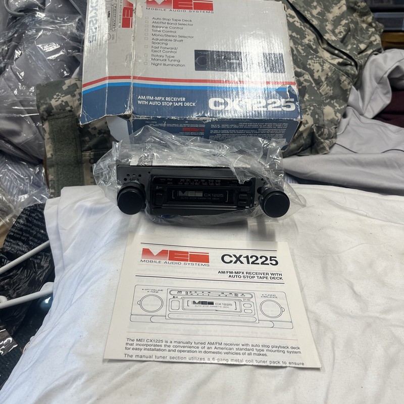 Vintage MEI CX1225 High Tech Am-FM Car Receiver With Cassette Deck And Box New