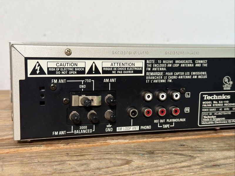 Technics SA-110 Stereo Receiver AM/FM Tuner Vintage 1980s Silver 120V Works Used gallery