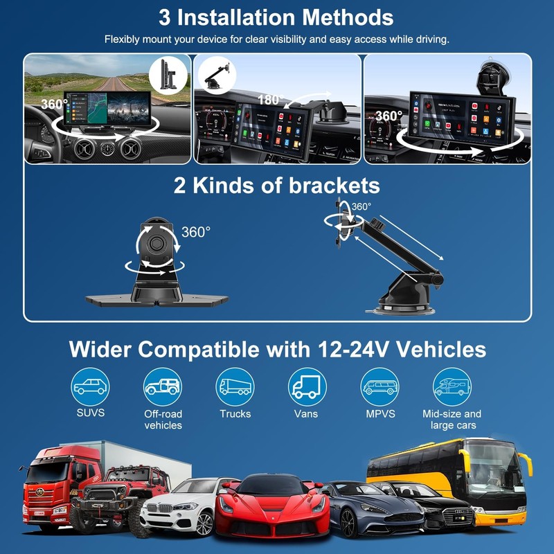Accfly Upgraded 11 Carplay Screen For Car Built-In Net-Flix/Youtube/Tiktok And gallery