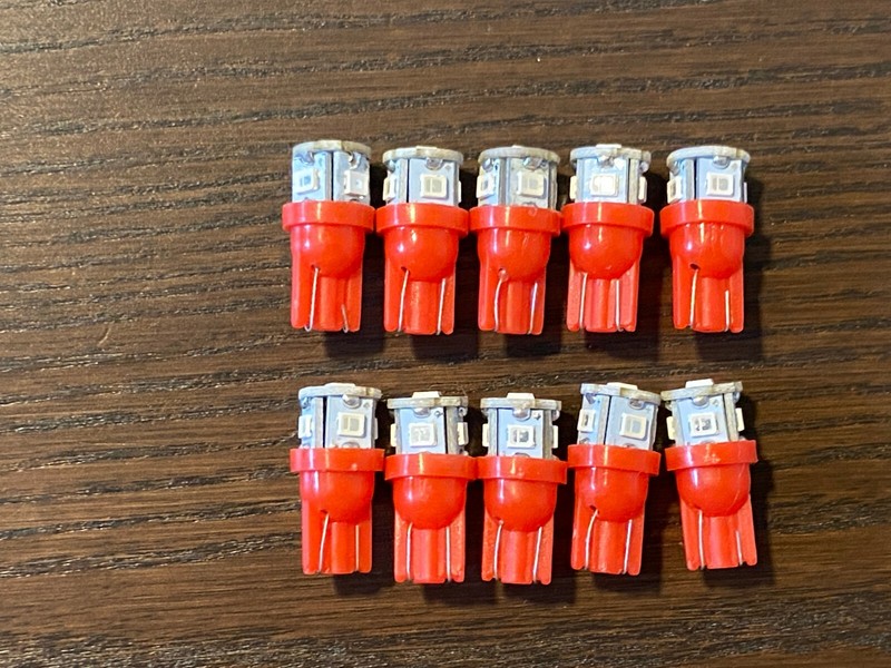 10 New Red 8V Wedge Lamp LED Light Bulbs for Pioneer Project/One Receivers