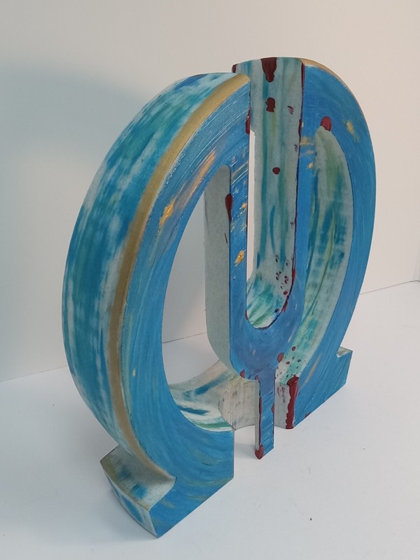 LARGE Curved Pioneer Logo Art - Hand Painted Original gallery