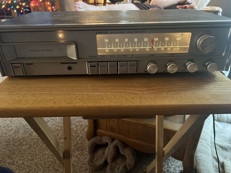 Vintage Craig H-300 AM/FM 8 Track Stereo Receiver Powers On For Parts Or Repair