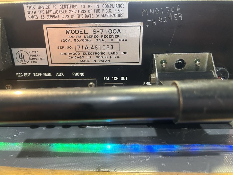 Sherwood S-7100A AM/FM Stereo Receiver - Tested - READ DESCRIPTION gallery