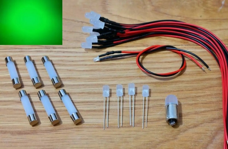 Sansui 8080DB receiver replacement dial LED lamps bulbs lights kit set GREEN