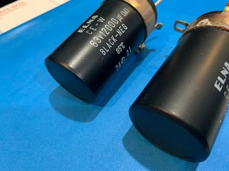 Sansui 8080DB Stereo Receiver Parting Out Pair of Filter Capacitors gallery