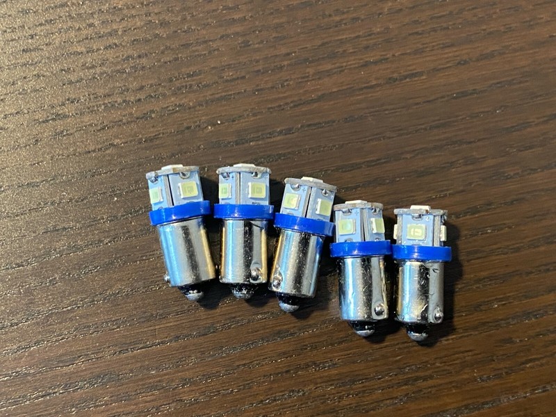 5 New Cool Blue Bayonet LED Lamp Light Bulbs 6v 6.3v 8v replace #47 #44 #1847