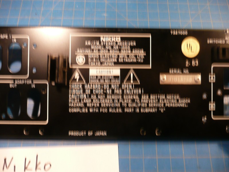 Nikko NR-1000 Receiver Replacement Parts Rear Panel With Power Cord gallery