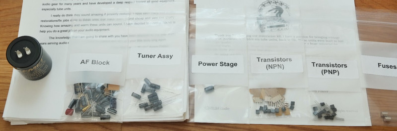 Pioneer SX-424 rebuild restoration recap upgrade kit fix repair filter capacitor