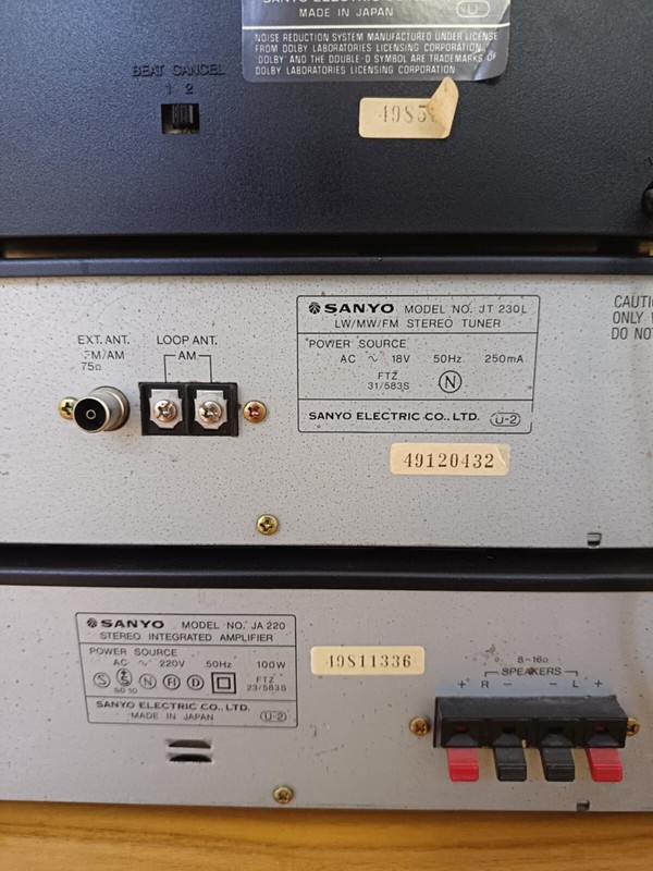 Sanyo JA 220, JT 230L, RD 220 vintage Japanese stereo system in rare black color gallery