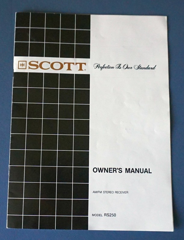 SCOTT RS-250 AM/FM Quartz Digital Synthesized Stereo Receiver MANUAL ONLY
