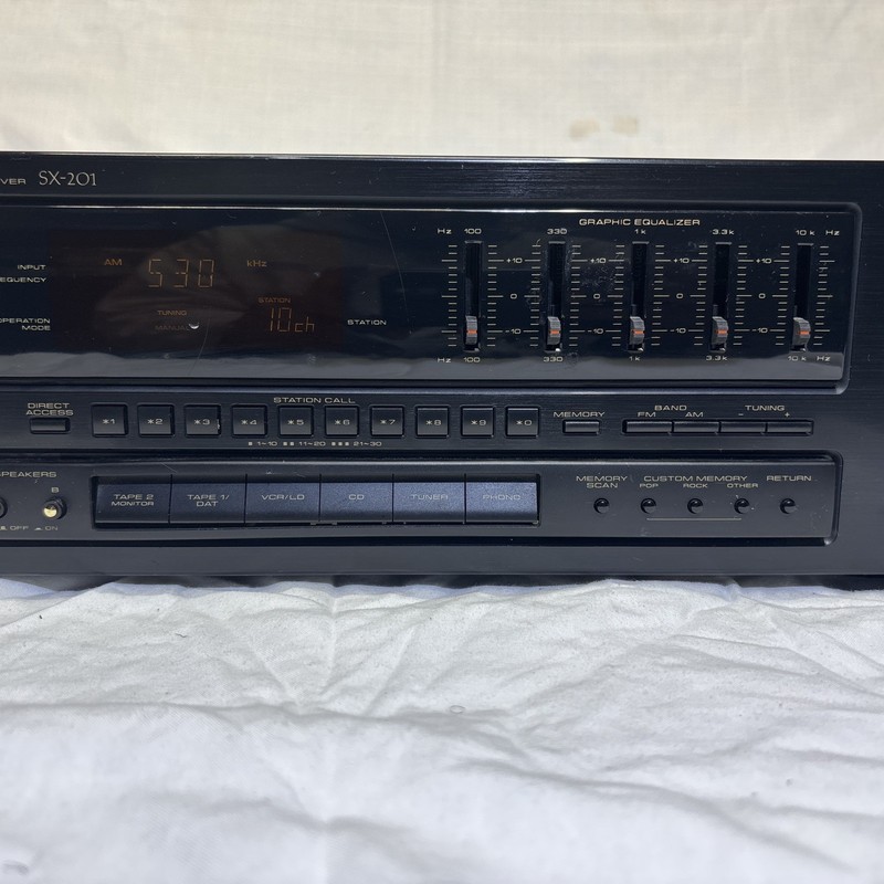 Pioneer SX-201 Stereo Receiver Graphic Equalizer AM/FM Tape VCR CD Phono Inputs gallery