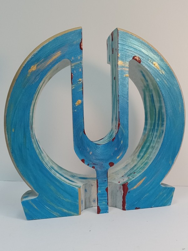LARGE Curved Pioneer Logo Art - Hand Painted Original gallery