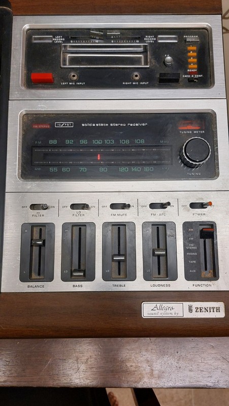 Zenith Allegro 'Wedge' JR596W- Sound System Turntable 8-Track TURNTABLE NOT... gallery
