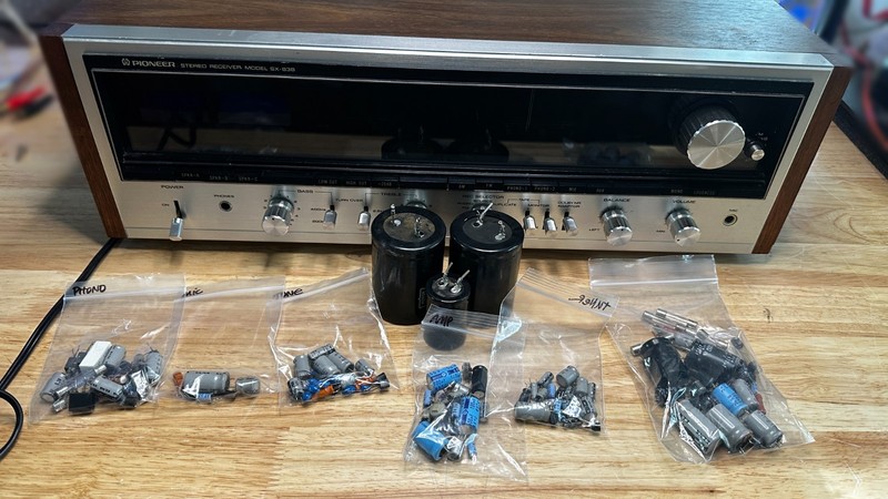 Pioneer SX-838 AM/FM 50 WPC Stereo Receiver With Full Restoration Kit Installed gallery