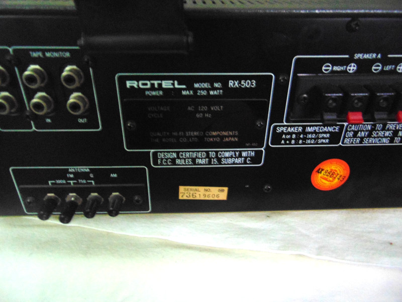 ROTEL RX503 STEREO AN/FM RECIEVER WITH MANUAL TESTED IN GOOD WORKING ORDER gallery